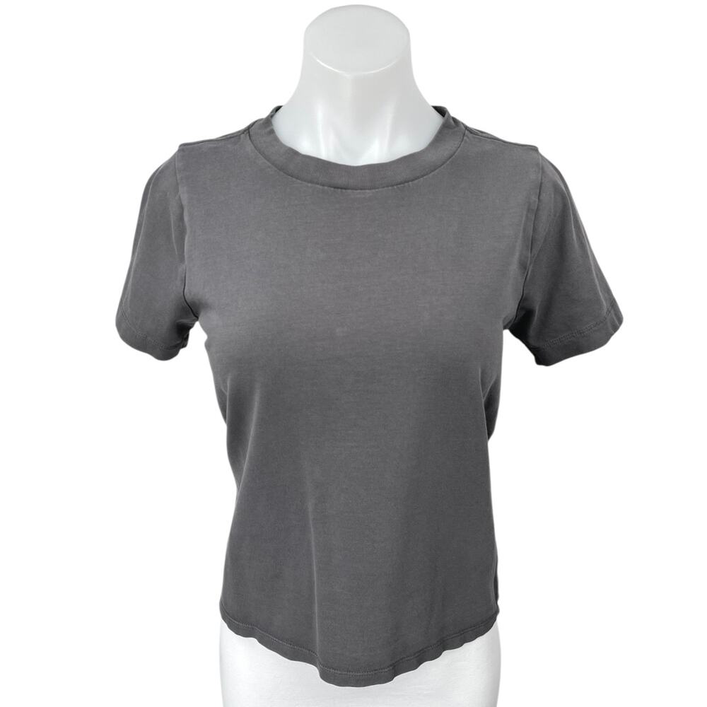 Madewell Dark Gray Short Sleeve Crew Neck Basic Casual T Shirt Tee Top Size XS